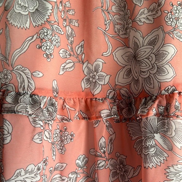 Loft Outlet Pink with Black and White Flowers Maxi Skirt - Picture 2 of 5